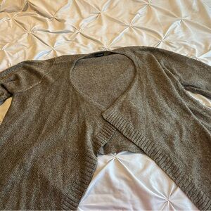 Lane Bryant brown sparkle asymmetrical cardigan